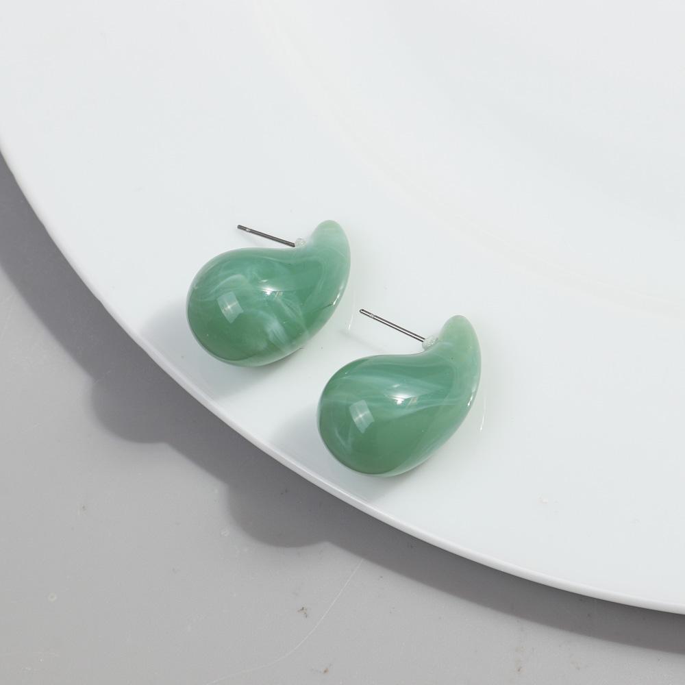 New AB Colorful Chunky Teardrop Earrings Dupes for Women Smooth Hollow Thick Water Drop Earring Hoops Trendy Jewelry Lightweight