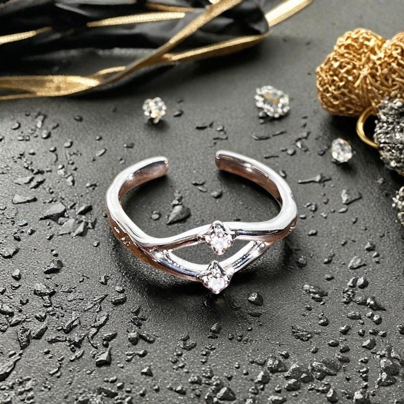 New Niche Design, Simple Plain Ring, Star Light Open Ring, Light Luxury Full Of Diamonds, Zircon Advanced Sense Ring.