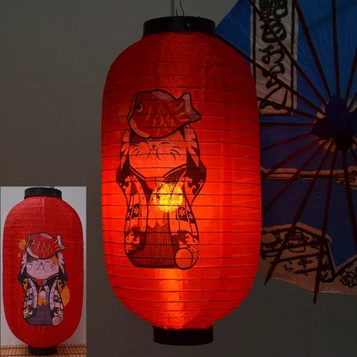 Japanese-style Lucky Cat Waterproof Lanterns Sake Izakaya Sushi Lamian Noodles Cuisine Restaurant Advertising Holiday Decorative