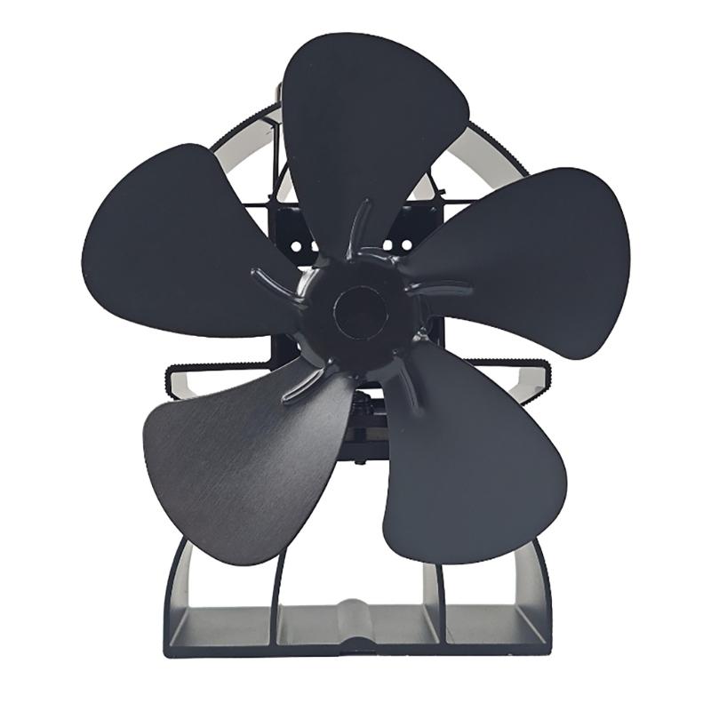 Ecofriendly Quiet Operations Heat Powered Stove Fireplaces Fan With 5Blades, & Temperature Gauge No Electricity Required 1