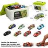 30 Pack Diecast Pull Back Toy Cars with Storage Box Friction Powered Baby Toy Cars Race Cars Vehicles Party Favor