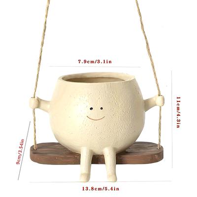 Cute Swing Jar Small Flower Pot Outdoor Courtyard Decoration Small Pendant Excellent Gift For Family And Friends