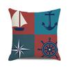 Watercolor Maritime-themed Logo Digital Printing Short Plush Pillow Covers for Car Sofa Office Cushion Cover Home Goods