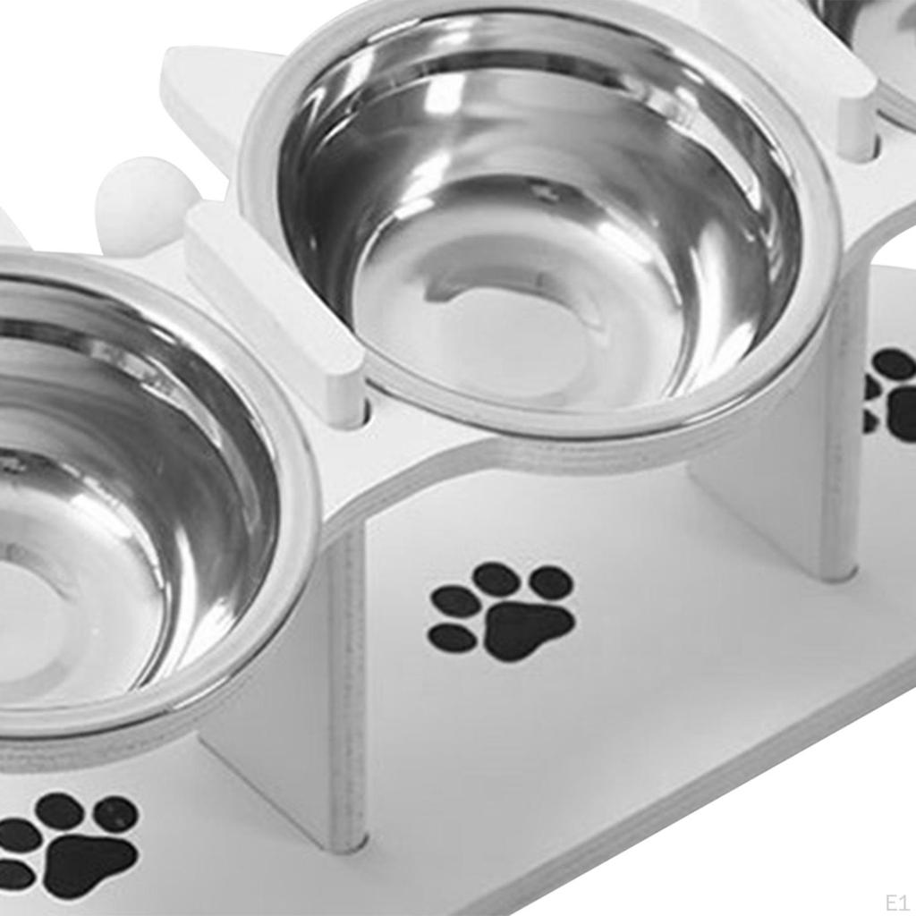Elevated Cat Bowls Indoor Cats Pet Tilted Food Water Feeders Drinking with Detachable Stand