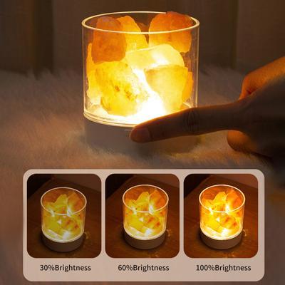 Nočné svetlo z himalájskeho soľného kameňa, 7 farieb, LED Rock Crystal Lampa Prenosná USB Natural Air