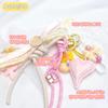 Lace Bead Strap Heart Carabiner Keyring (Type 5)