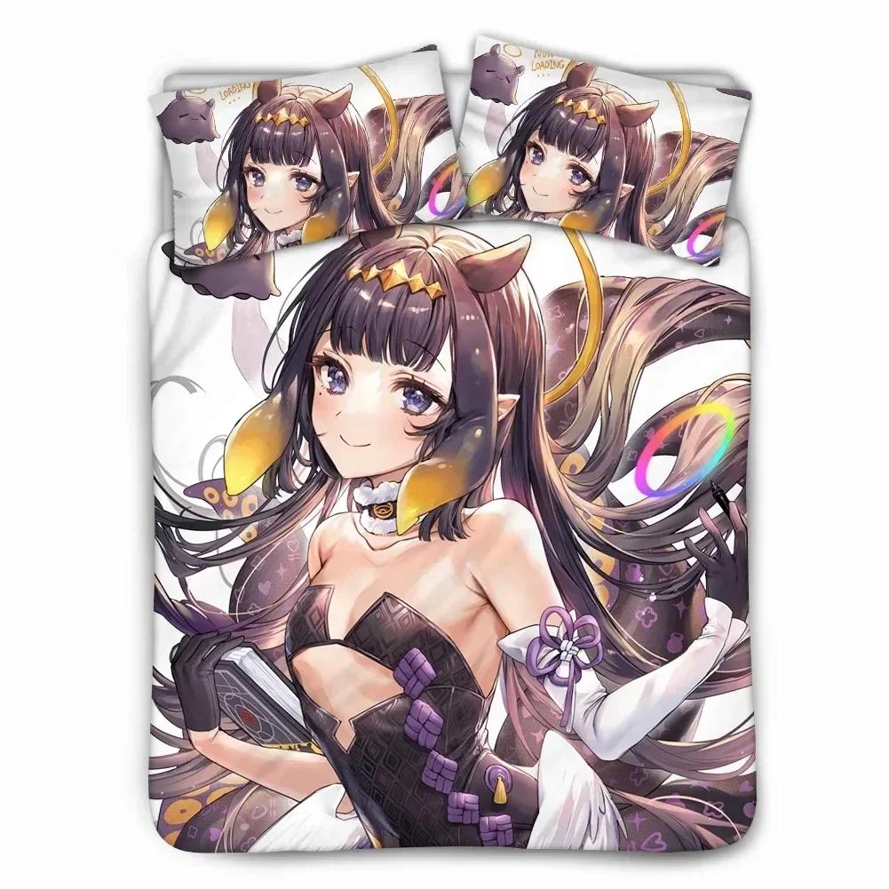 Anime Hololive EN Gawr Gura 3D Printed Bedding Set Duvet Covers Pillowcases Comforter Bedding Set Bedclothes Bed Linen