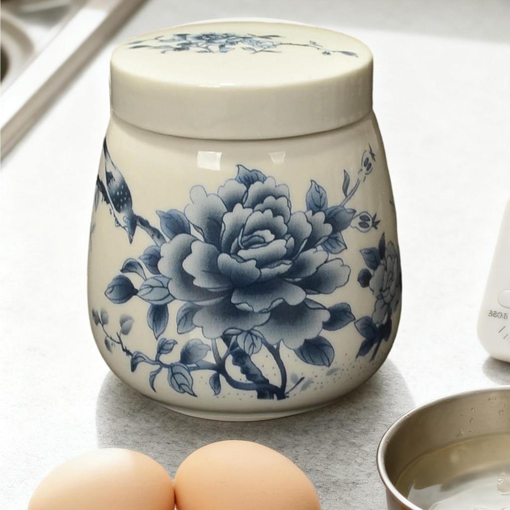 Coddled Egg Cups 220ml Keramik Tischdekoration Coddled Egg Cups mit Deckel für Zuhause Wohnheim Hotel Restaurant Apartment