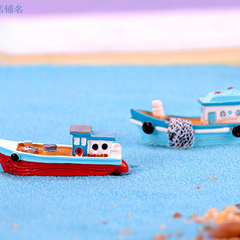 Bateau Yacht Mer Méditerranée Modèle Figurine Ornement d'Aquarium Artisanat Décor Miniature Maison Décoration Jardin de Fées Accessoires DIY