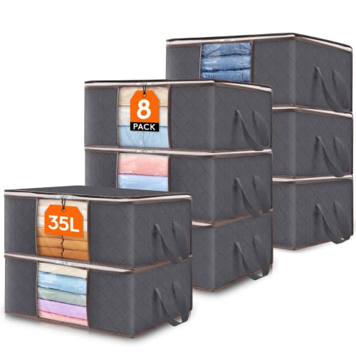 Lifewit Clothes Storage Bags, Foldable Storage Cases, Closet Organizers, Bedding Storage Bags, Clothes Storage, Reinforced Handles, Durable Fabric, wi