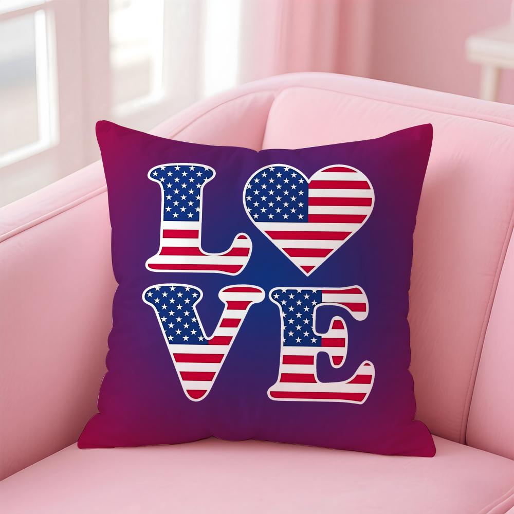 United States USA Flag Cushion Cover EcoFriendly Odorless Healthy Pillowcase Soft  Comfortable KidSafe No Filling
