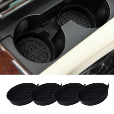 2Pcs Silicone Material Car Cup Holder Coaster Dustproof Insulation Feature Cup Holder Insert Pads Non-Slip Easy Clean Cup Mat