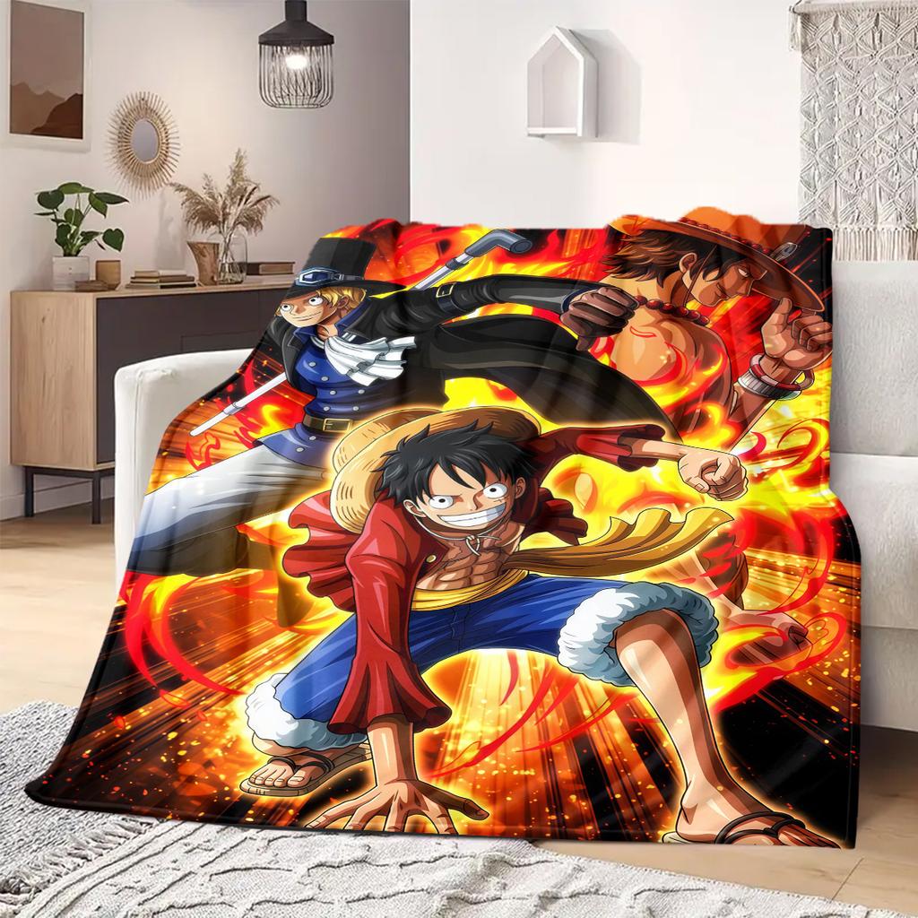 ONE PIECE Monkey D. Luffy Print Blanket Warm Comfortable Flannel Blanket Suitable for Bedrooms,Sofas, Beds,Chairs -QIAO101