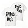 2 Styles Black White Tees Metal Font Maid Of Honor Brides Maid Print Short Sleeve Casual Wedding Party Tops For Unisex