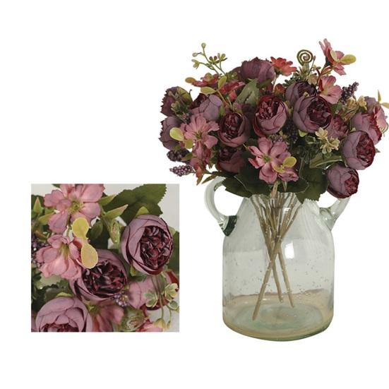 Sztuczna róża 5 widelców z łodygą Nie wymaga podlewania Nie więdnie Realistyczna dekoracja ślubna