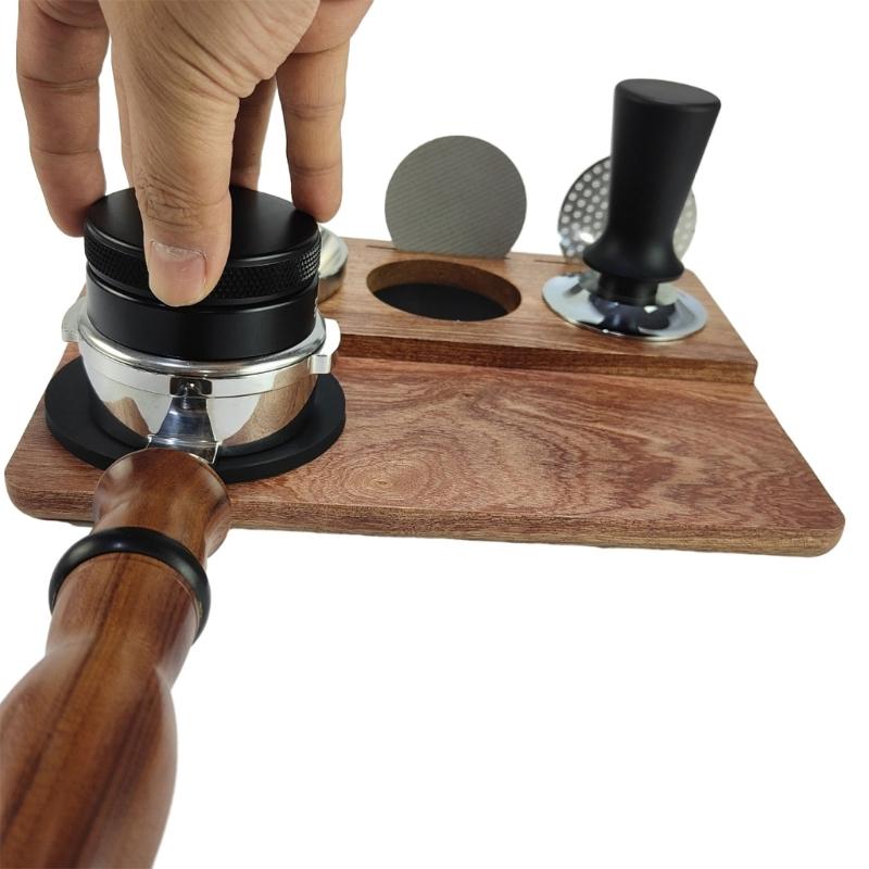 Wood Coffee Tamper Holder Wood Tamping Stand Espresso Tamping Station Coffee Tool Rack Wood Material for Coffee Lovers