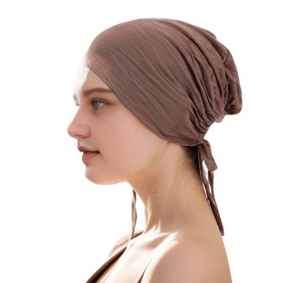 Berretto Foulard Monocolore da Donna Regolabile Traspirante Elasticizzato Antiscivolo Cotone Sottocappello Sotto Foulard Cappello Interno Cappello da Notte per Dormire Cuffia per Capelli