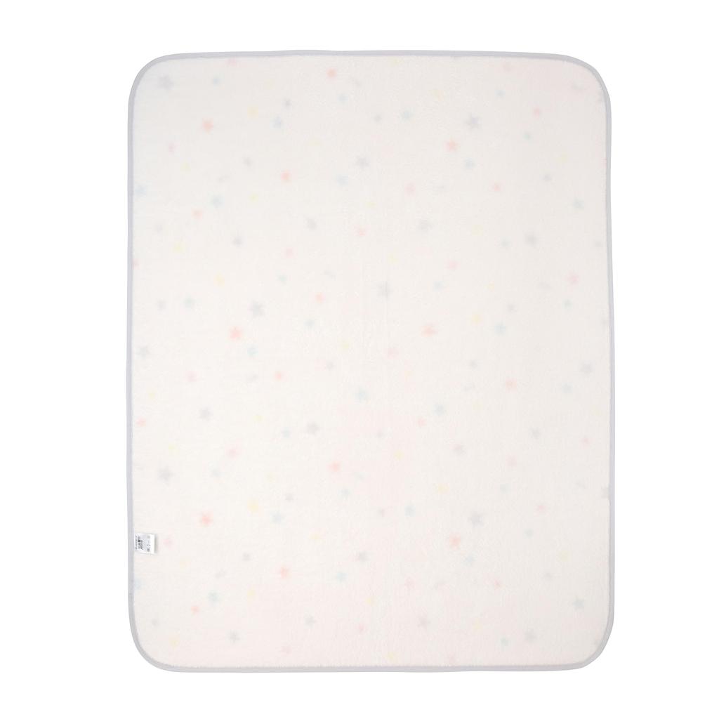 MIKIHOUSE Cotton Baby Blanket Star Pattern 90 X 115cm Double-Sided Brushed Soft Pile Made In Japan for Boys Girls Nap Lap White
