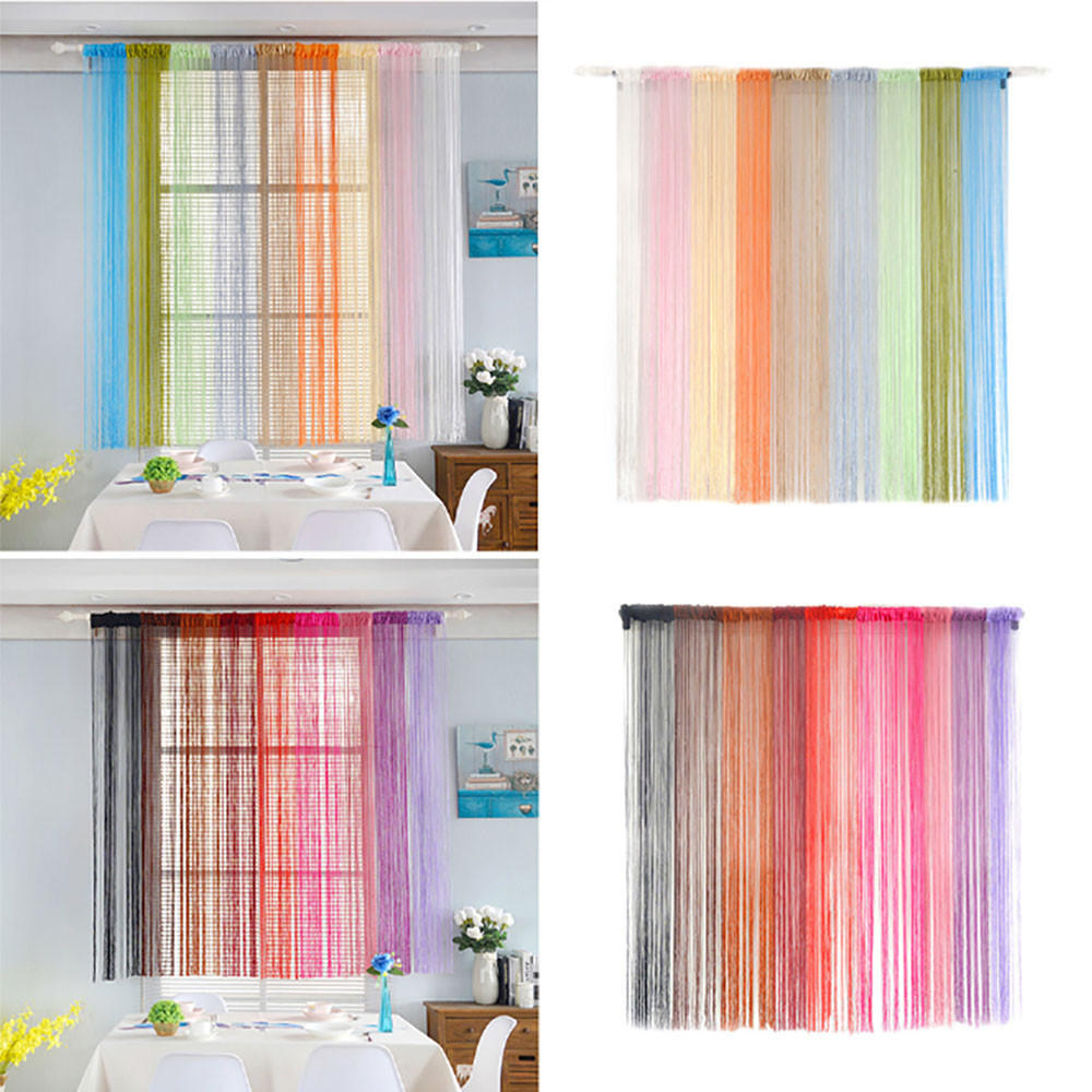 50x200cm String Curtains Patio Net Fringe for Door Fly Screen Windows Divider Cut To Size, Pretty Home Indoor Windows Decor
