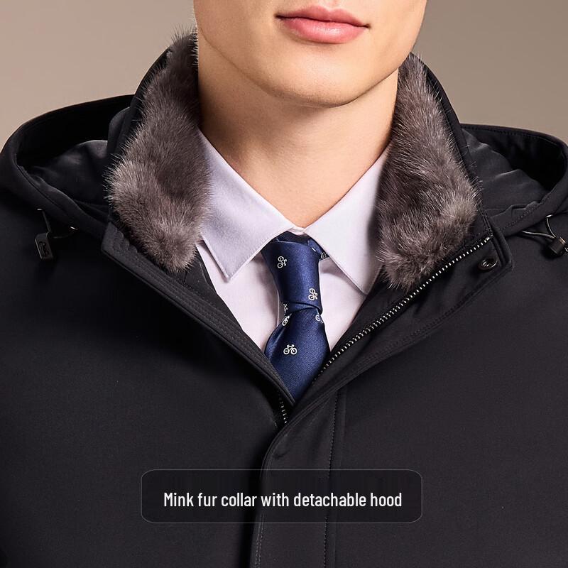 Antonio Men's 3-in-1 Hooded Parka with Rabbit Fur Liner & Mink Collar