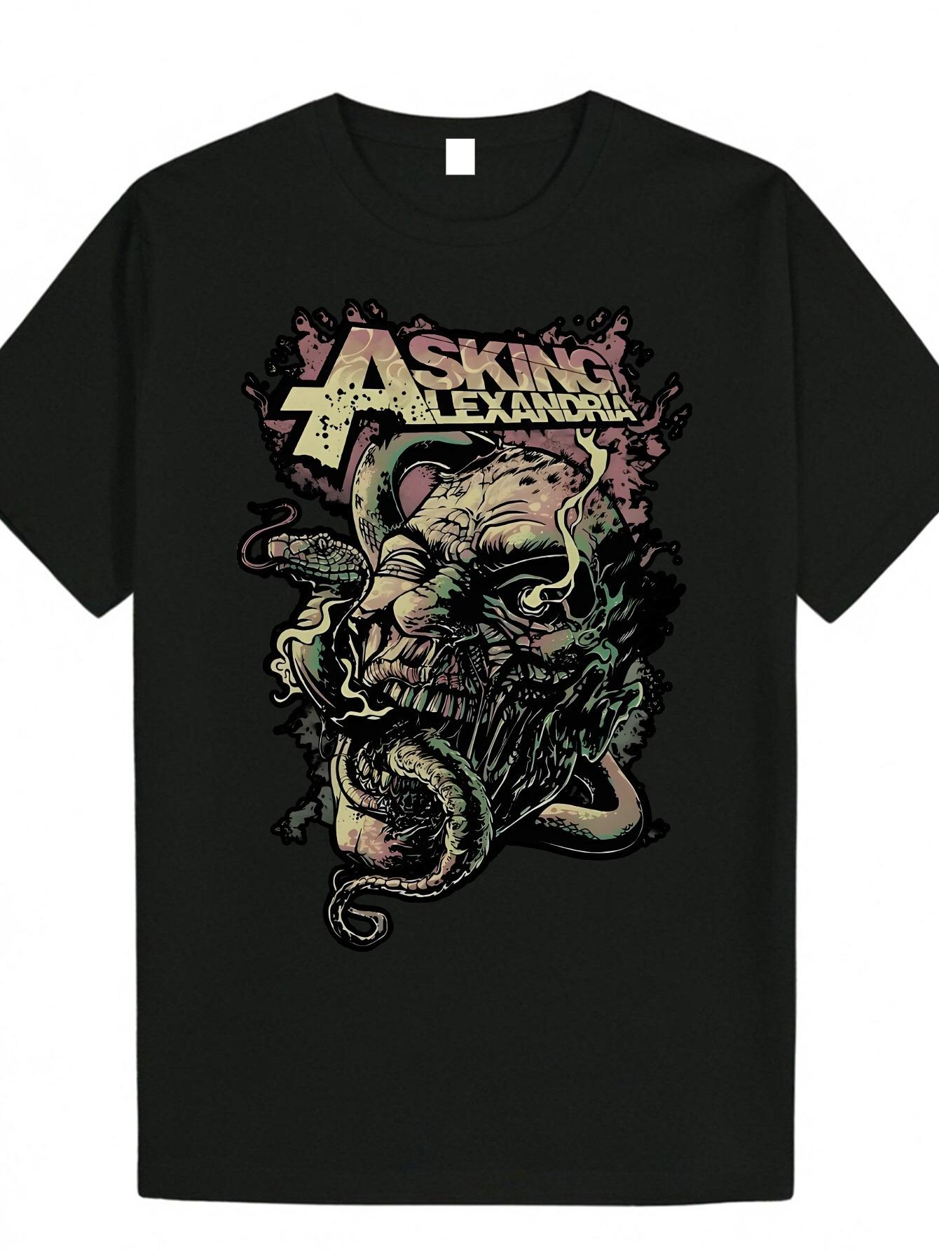 

Street Style Horror Pattern Printed T-Shirt Men s Fashion Casual Wear Short Sleeve Loose Comfort T-Shirt Daily Men s Clothing S