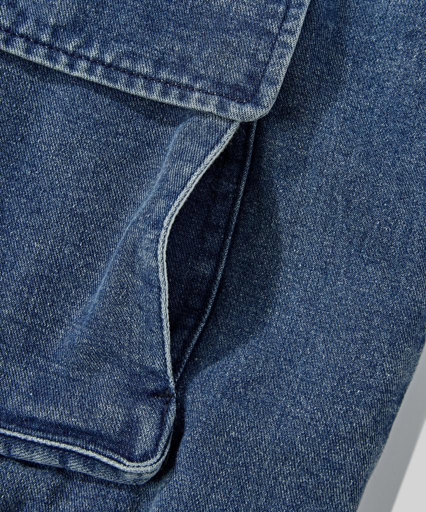 Verdnt Contrast Cut Line Denim Zip-Up Jacket [Indigo]