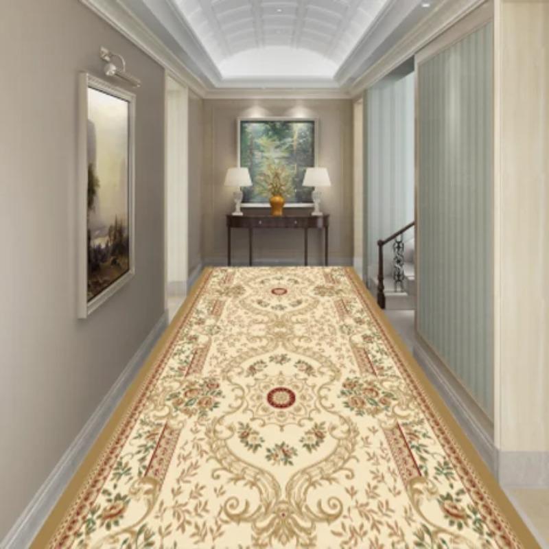 European Long Corridor Carpets for Hallway Living Room Decoration Home Anti-skid Entry Floor Mats Hotel Lobby Stairway Area Rugs