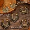 Vintage Boho Style Hollow Floral Hoop Earrings for Women Men Ethnic Unique Design Fashion Gold Color Dangle Earring Jewelry Gift