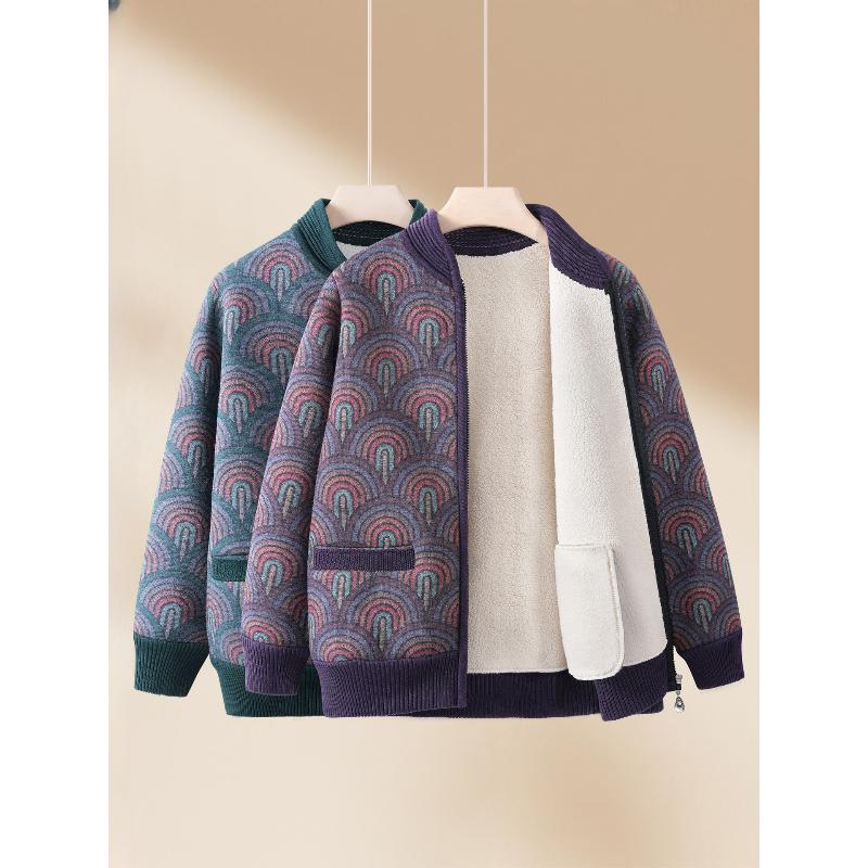 Zimní pleteniny, Podzimní volné topy, Dámské plusové sametové zahuštěné podzimní a zimní svetry