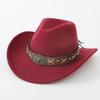 New Western cowboy hat, Tibetan wool top hat, men's and women's autumn/winter outdoor ox-head accessory, travel riding hat
