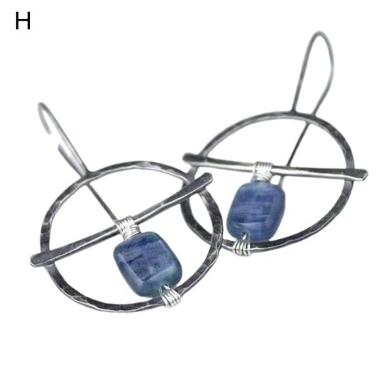 1 Pár Unikátní Vyřezávané Visací Náušnice Piercing Šarm Dárek Vintage Etnický Styl Ženy Kameny