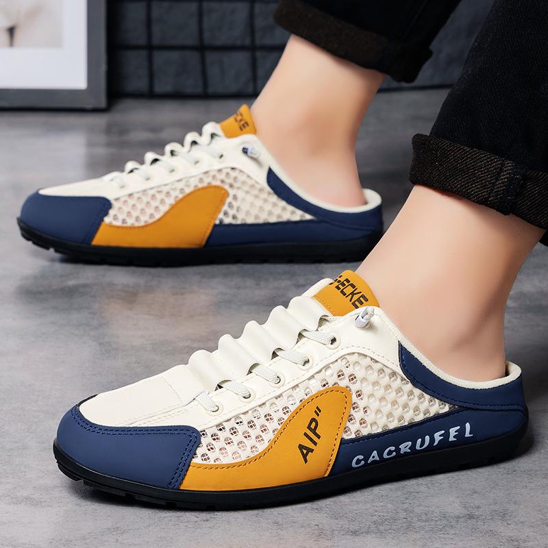 Herren Sommer Mode Lässige Hausschuhe Weiche Sohle Bequem und Atmungsaktiv ohne Riemen zum Nachhausegehen Outdoor Leichtgewicht