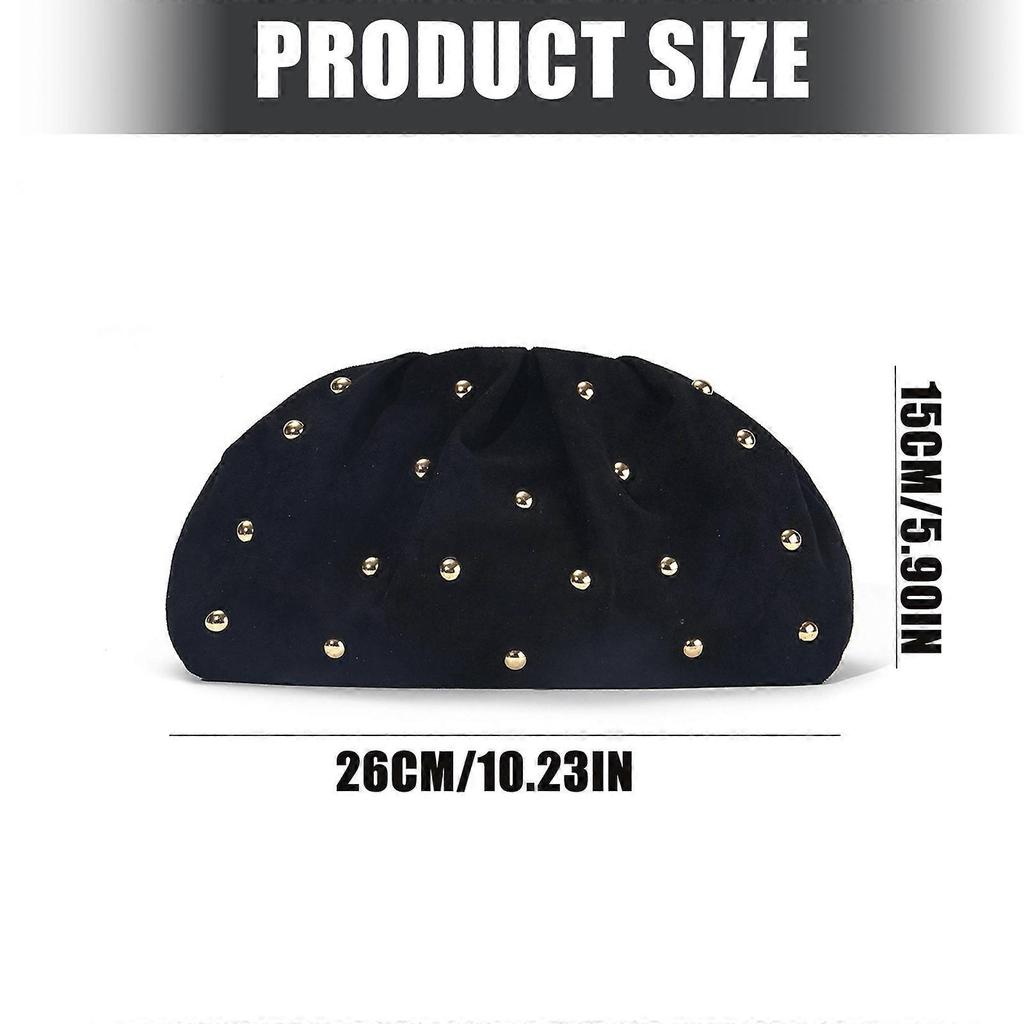 Women's Soft Cloud Bag Slouchy Clutches Ruched Purses Evening Handbag Beaded Clutches Purses for Wedding Party Prom Champagne
