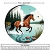 Tire Cover With Brown And White Horse With Black Mane And Tail | Retro Style Illustration, Polyester Material, Outdoor Vehicle D