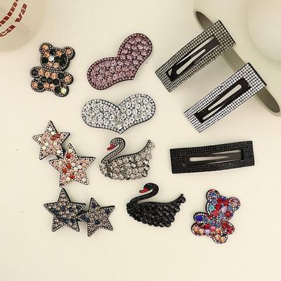 Cute Shiny Rhinestone Hairpins Women Girls Hair Clips Bobby Pin Barrettes Accessories Hairgrips Headdress Headwear Ornament
