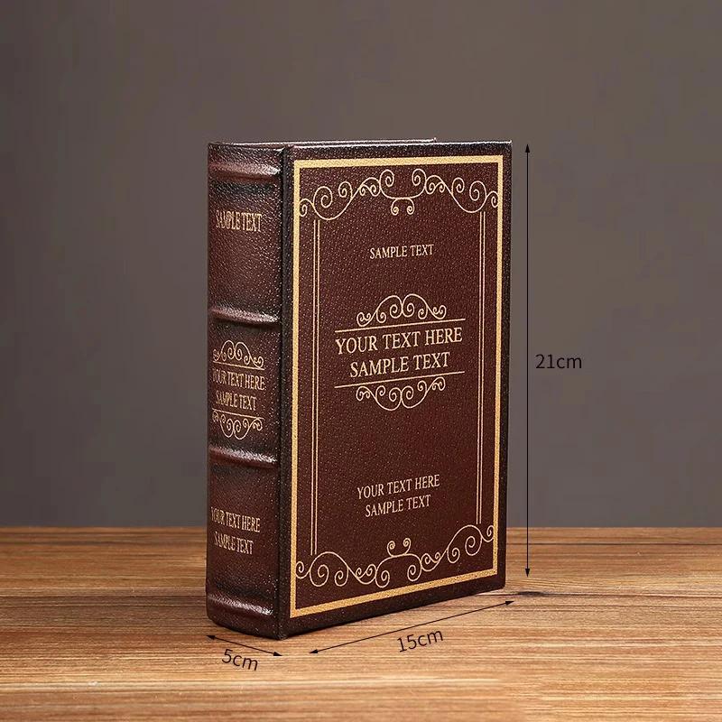 English wooden fake book Art Ornaments Luxury European retro fake book storage box Photography props home decoration Accessories