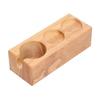 3‑Slots Wooden Coffee Portafilter Holder Tamper Stand Tamping Base for Home Bar Counter Wood Color