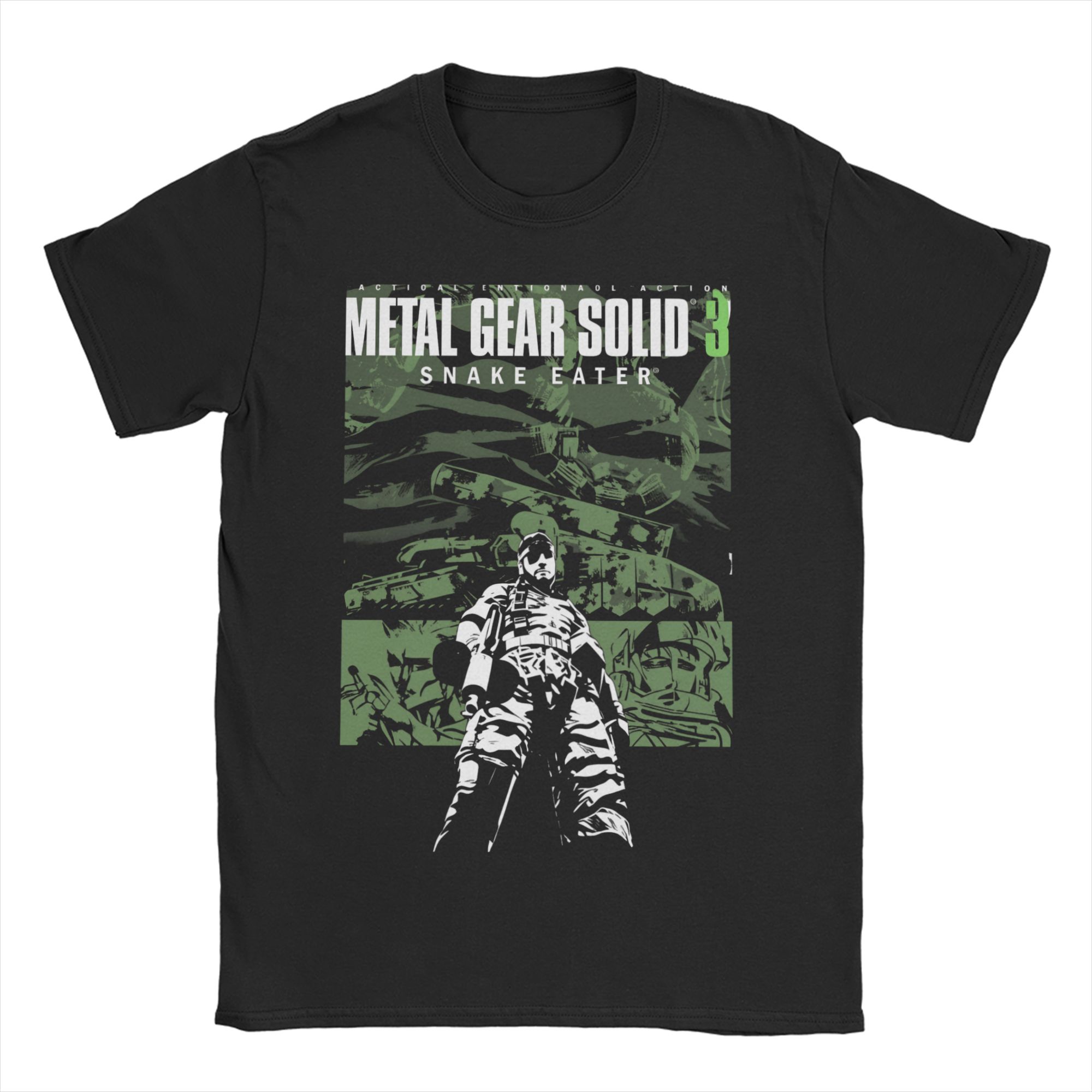 Men Womens MGS3 Snake Eater Game T Shirts Metal Gear Solid 3 100 Cotton Tops Vintage Round Neck Tee Shirt Printed TShirts S