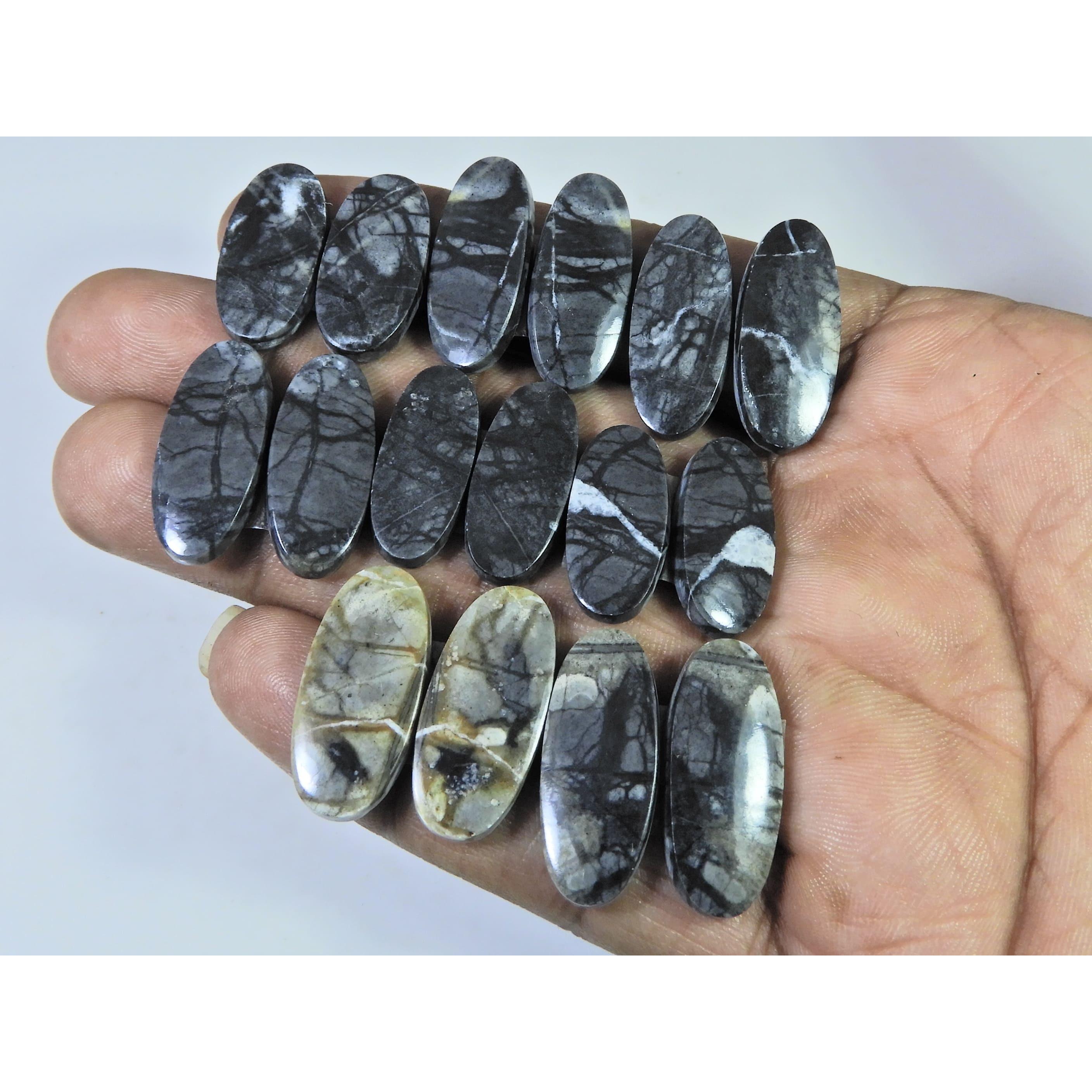 

21-26 мм Натуральная яшма Пикассо Парный набор Овальный кабошон Драгоценный камень Лот из 8 пар C-788