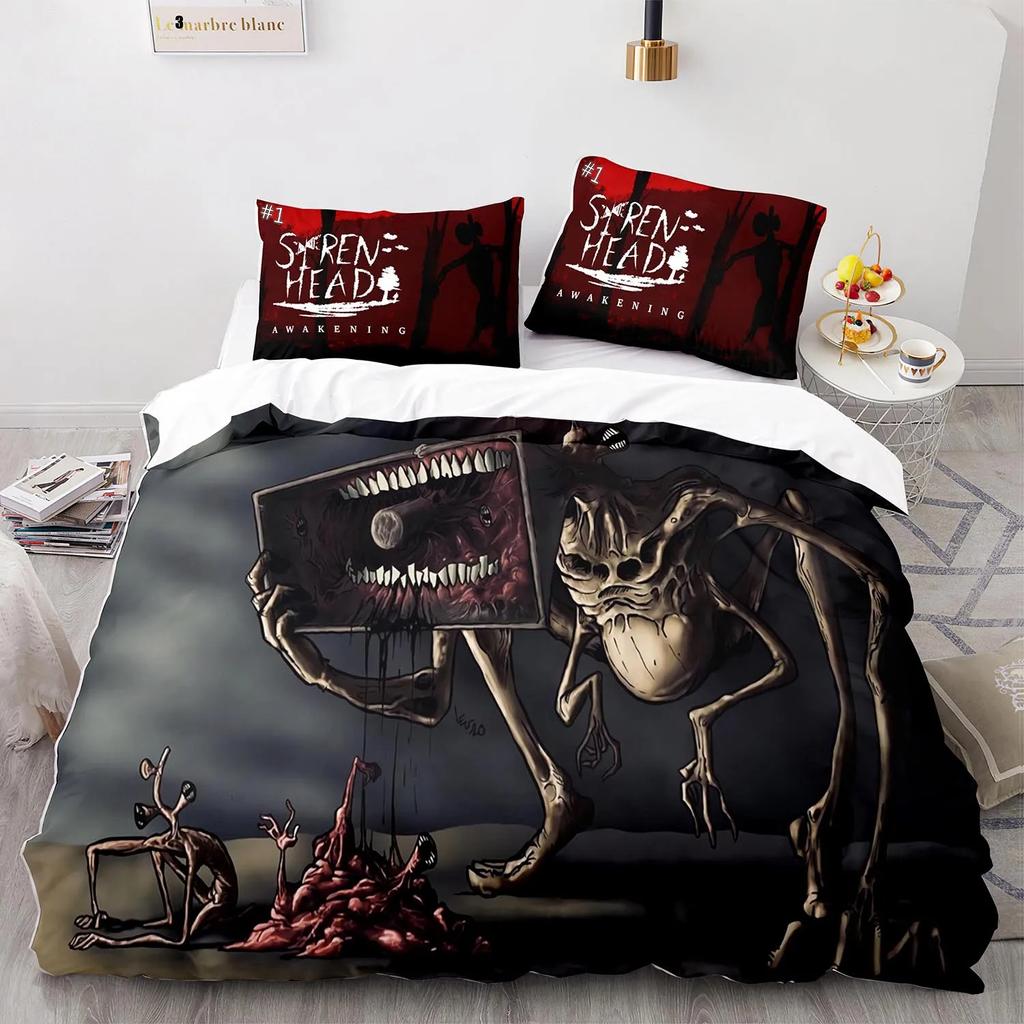 Povlečení na hlavu Siréna Single Twin Full Queen King Size Siréna Head Bed Set Sady přikrývek pro děti do ložnice pro děti 3D tisk 001