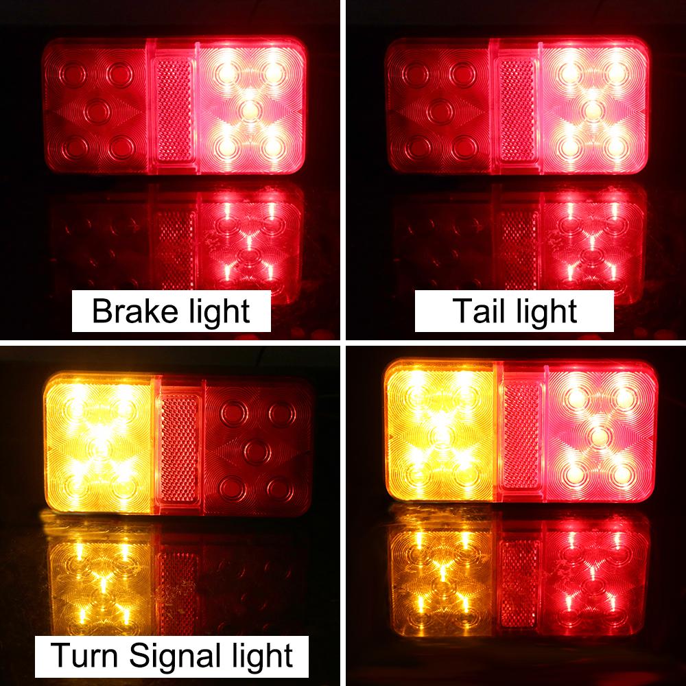 Stop Lamp Taillight Turn Signal Indicator LED Tail Light Rear Brake Light 2PCS 12-80V
