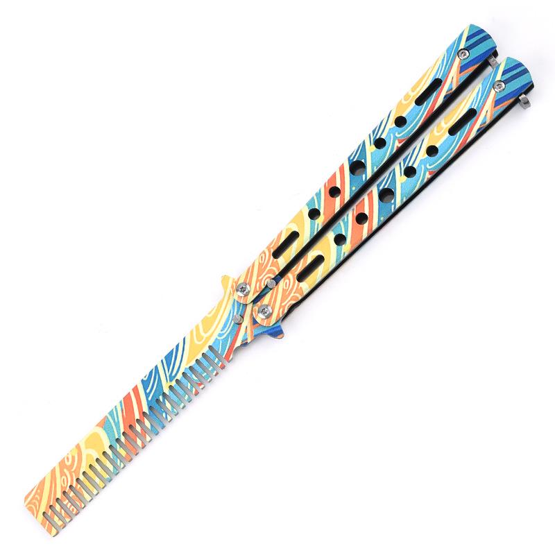 3D Butterfly Trainer Comb for Hand Practice - Unsharpened Pompadour Style CSgo Knife.