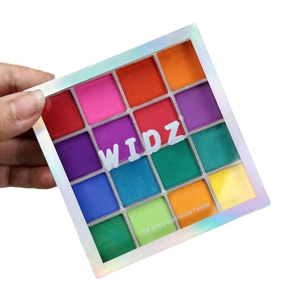 16-Color European & American Style Eyeshadow Palette: Shimmer & Matte Shades in Pumpkin, Earth, and Milk Tea for Stage & Student Makeup