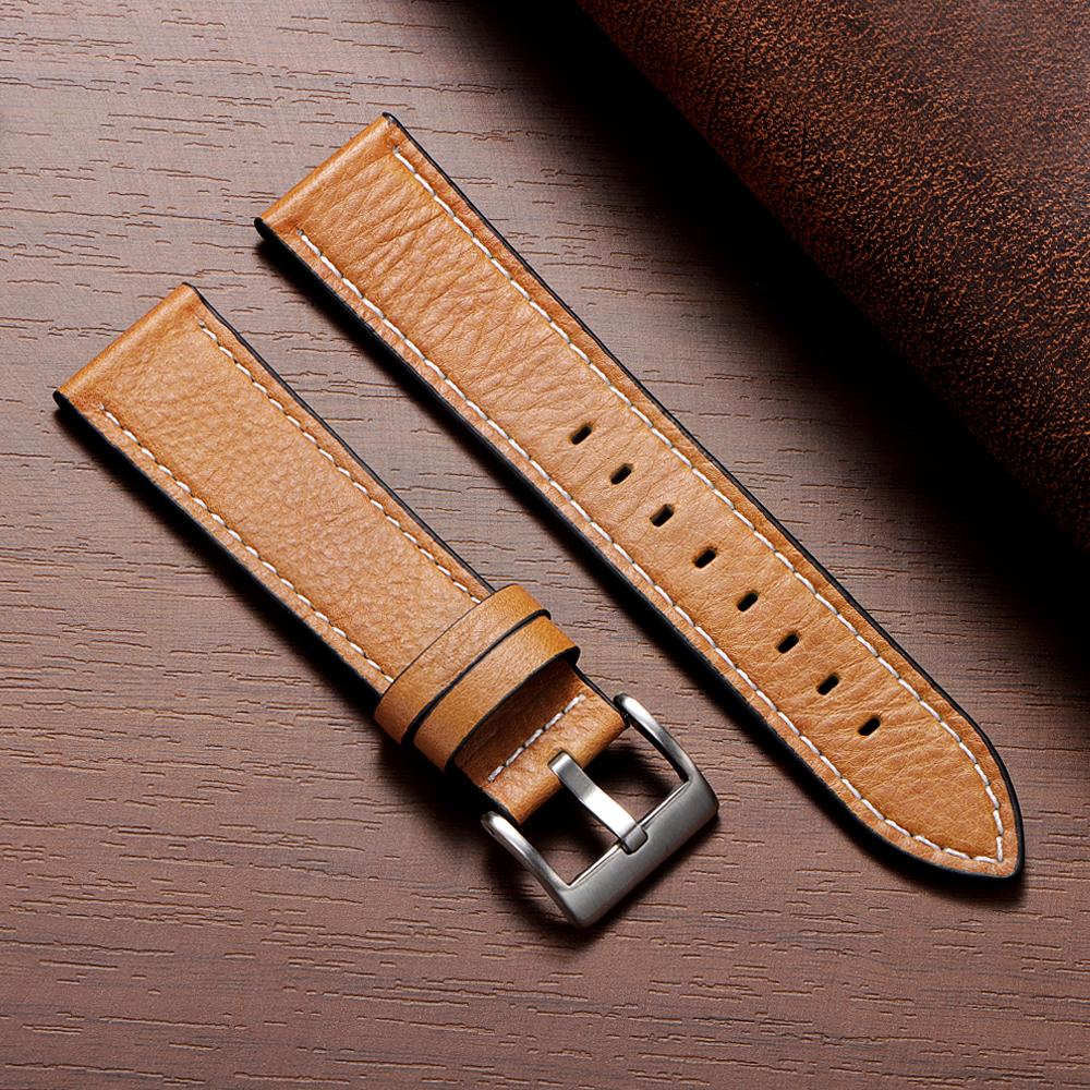 Vintage Oil Wax Leather Watchband 20mm 22mm for Omega for Seiko Wristband Stitching Cowhide Strap Watch Band Men Women Bracelets