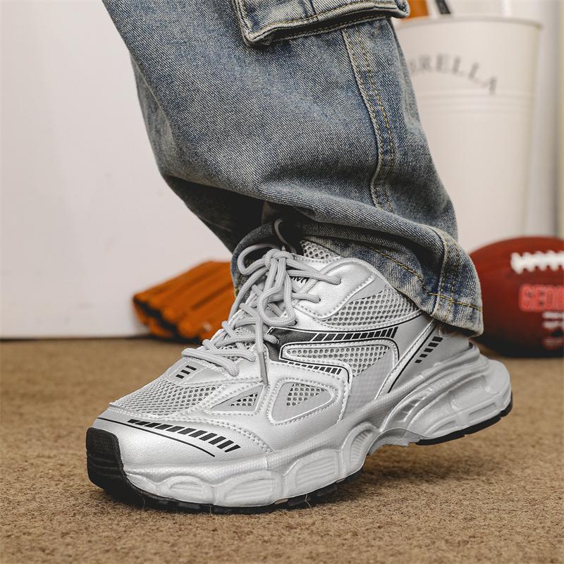 Paar Sportschuhe Dicke Sohle Mode Klassische Freizeitschuhe Verschleißfest Komfort Schnürschuhe Outdoor Laufschuhe für Herren Damen