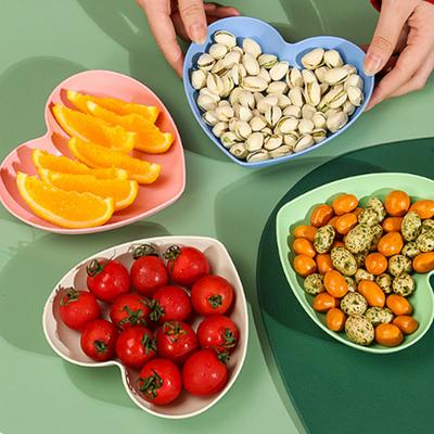 10pcs/set Heart Shaped Home Spit Bone Plate Dinner Plate Creative Snack  Fruit Plate