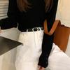Women Metal Oval Pin Buckle Belt Fashion PU Leather Long Thin Adjustable Waistband Chic Jeans Pants Decorative Girdle Strap