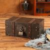 Vintage Wooden Treasure Chest with Combination Lock for Props & Document Storage