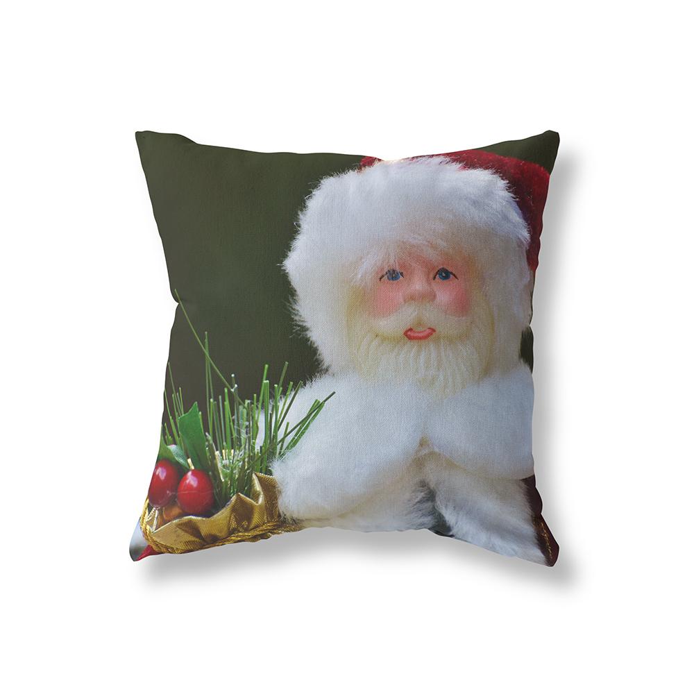 Merry Christmas Santa Claus Print Pattern Cushion Cover Home Living Room Sofa Decoration Square Pillow Pillow Cover