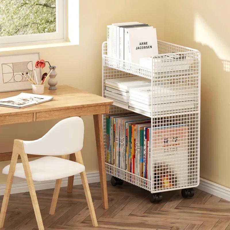 Storage Nordic Bookcase Mobile Display White Small Bookcase Bedside Sideboards Estante Para Livros Modern Furniture Livingroom